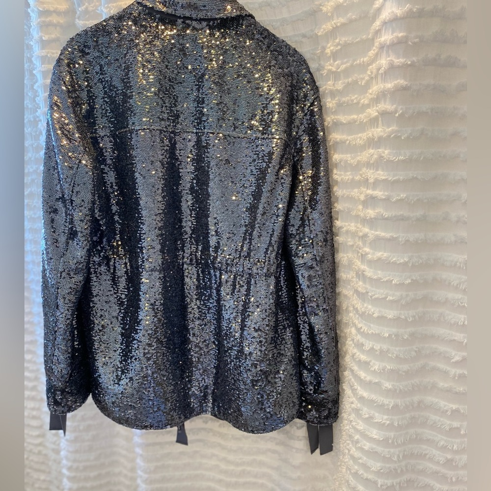 Cinq a Sept Sequin Mathi Gunmetal Blazer - Picture 16 of 17